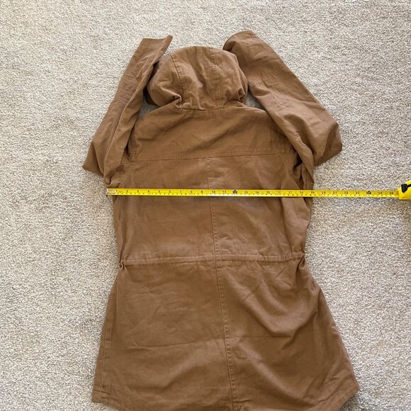 Vintage Faded Glory Hooded Utility Jacket with Drawstring Waist Aztec Lining S - Picture 11 of 11